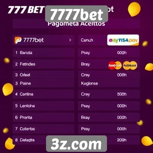 Métodos de pagamento aceitos no 7777bet